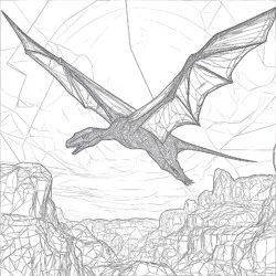 Pteranodon Boyama Sayfası - Yazdırılabilir Boyama sayfası