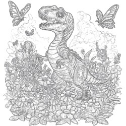 Raptor Dinosaur Coloring Page - Printable Coloring page