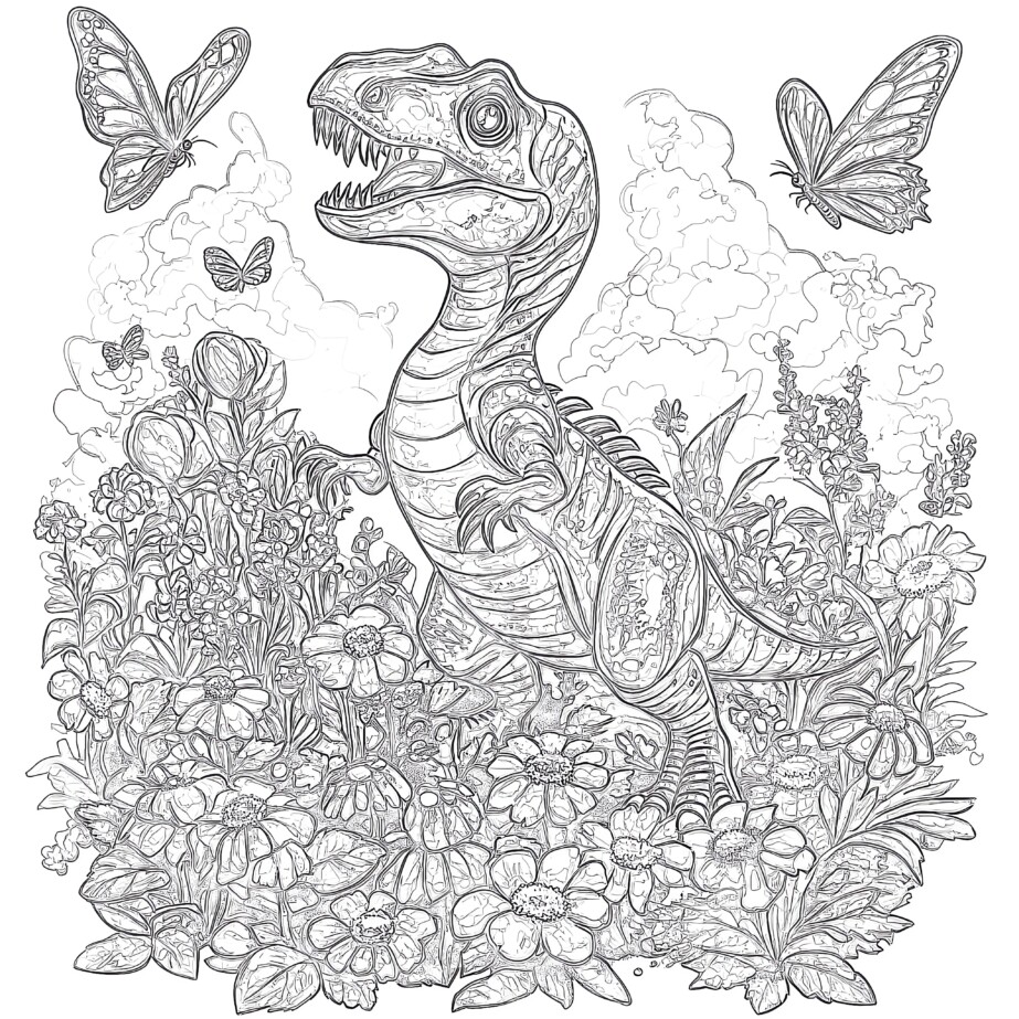 Raptor Dinosaur Coloring Page