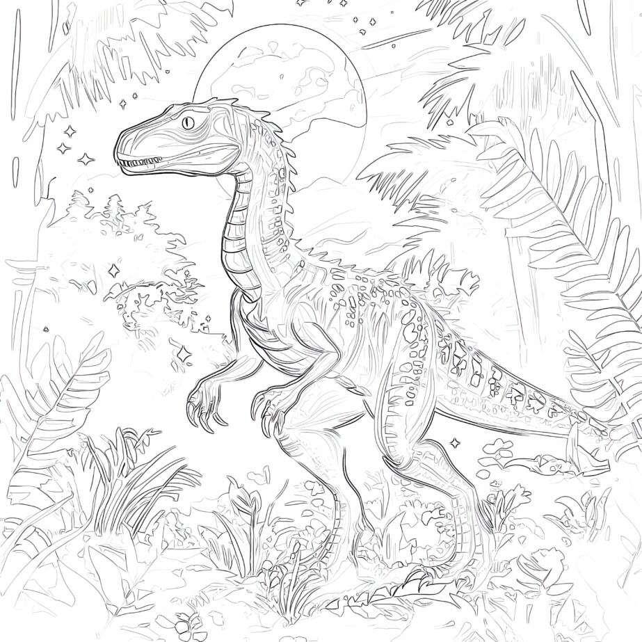 Realistic T Rex Coloring Page