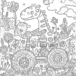 Robot Dino Coloring Pages - Printable Coloring page