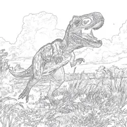 Gruselige Dinosaurier Ausmalbilder - Druckbare Ausmalbilder