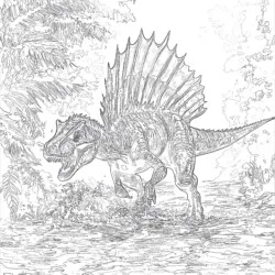 Página Para Colorear Imprimible De Spinosaurus - Página para colorear