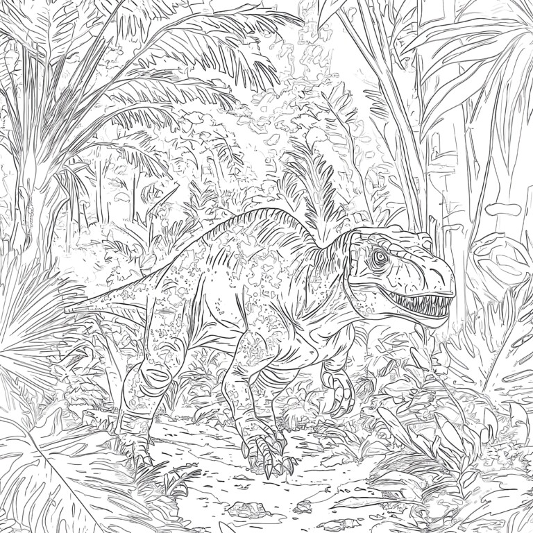 T Rex Color Sheet | Coloring Pages Mimi Panda