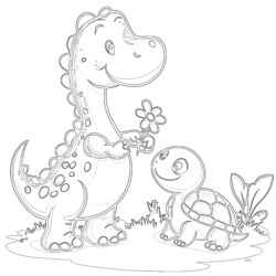 T Rex Coloring In - Printable Coloring page