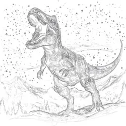 T Rex Baskı İçin Resim - Yazdırılabilir Boyama sayfası