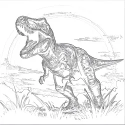Páginas Para Colorear De Dinosaurios T Rex Imprimibles - Página para colorear