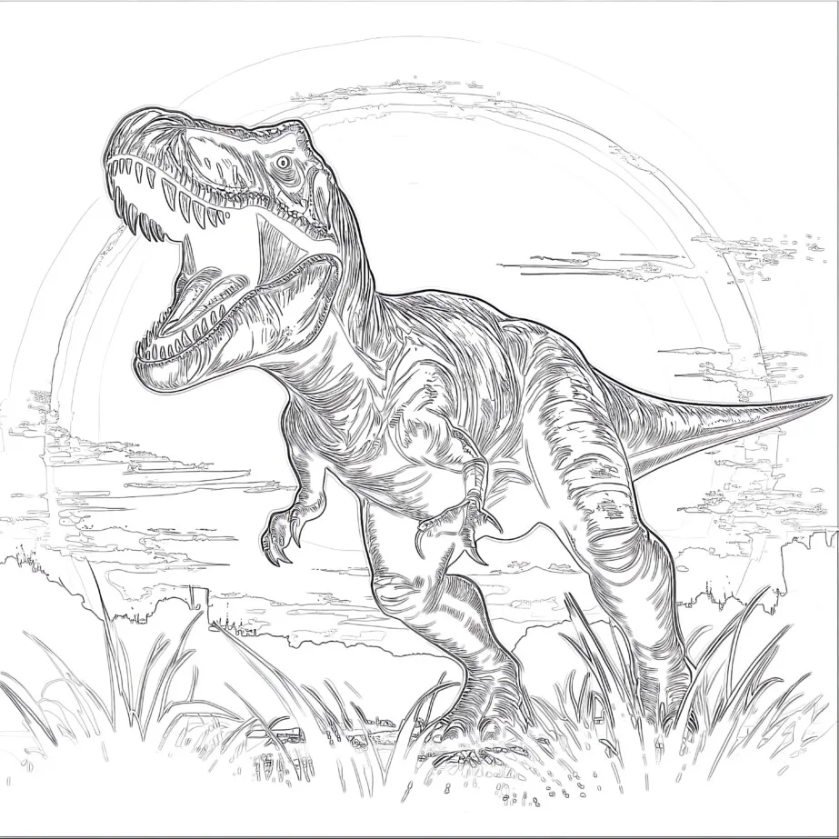 Páginas Para Colorear De Dinosaurios T Rex Imprimibles