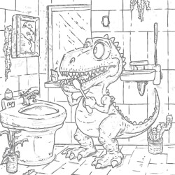 Trex Coloring Page - Printable Coloring page