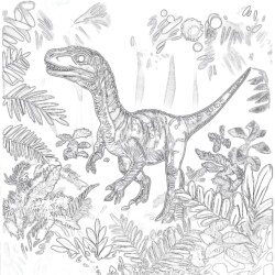 Velociraptor Blue Coloring Page - Printable Coloring page