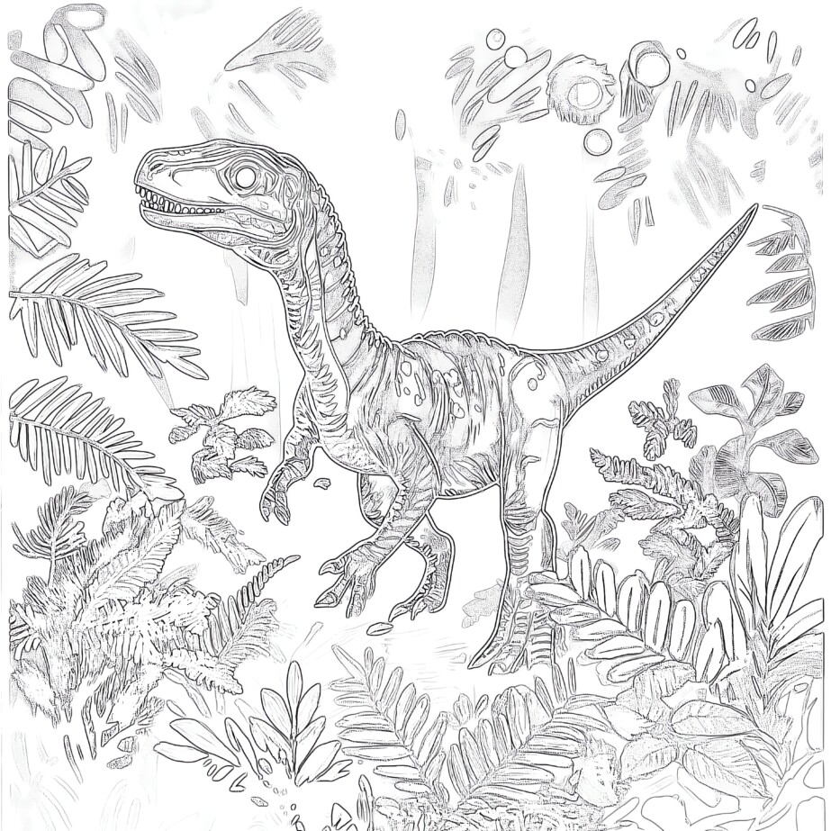 Velociraptor Blue Coloring Page