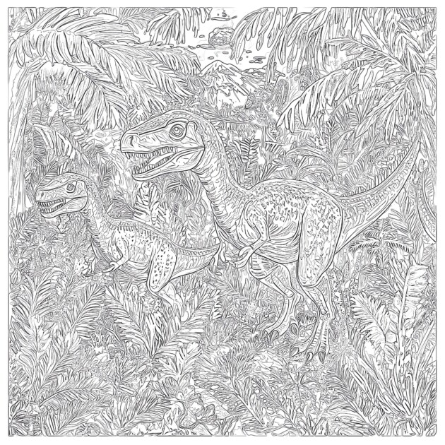 Velociraptor Coloring Page | Coloring Pages Mimi Panda