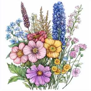 Adult Color Pages Flowers | Coloring Pages Mimi Panda