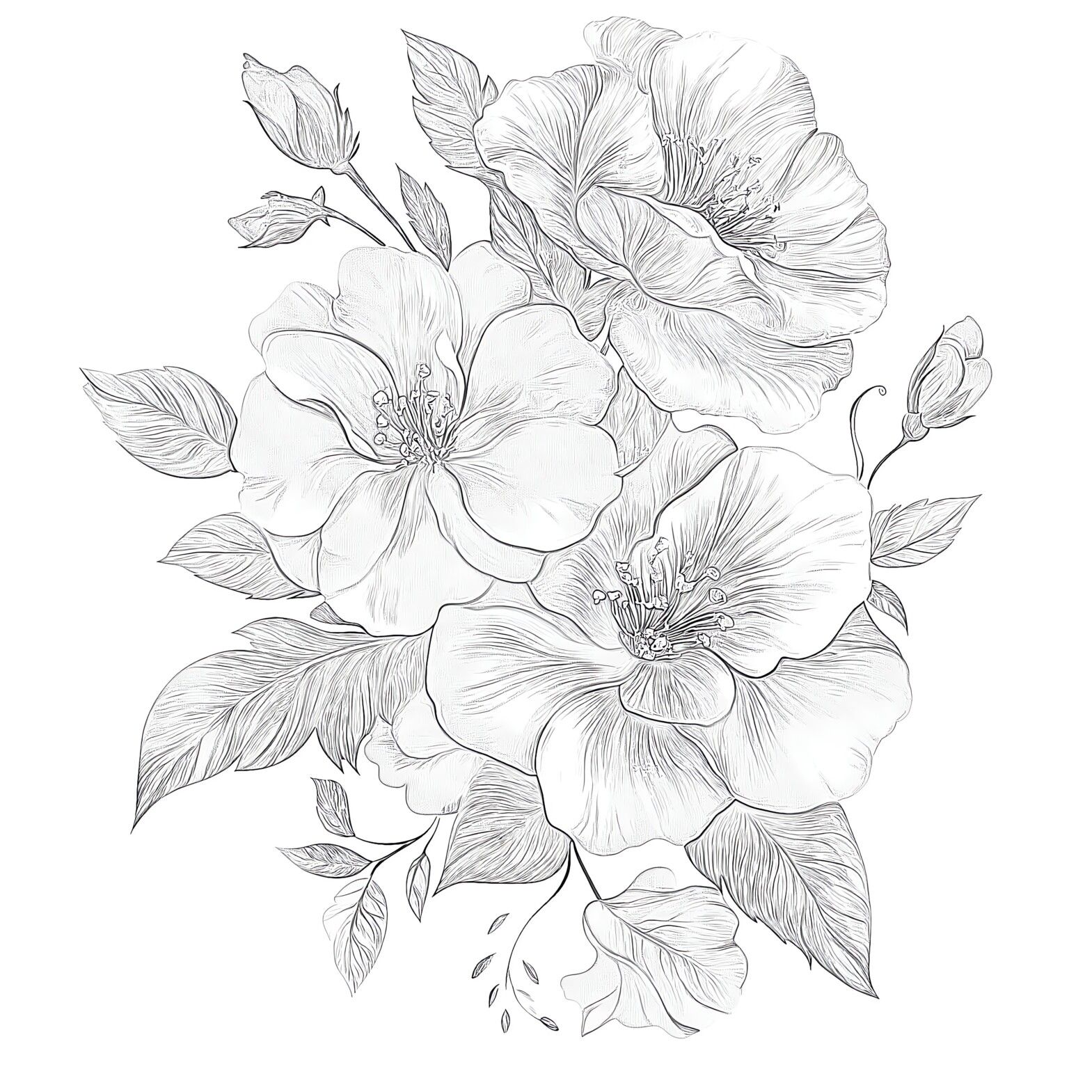 Adult Coloring Books Of Flowers | Coloring Pages Mimi Panda