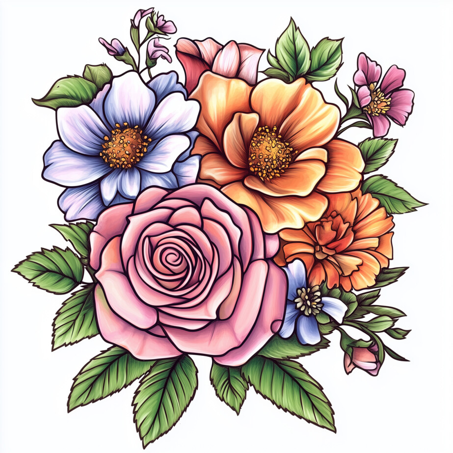 Adult Coloring Pages Free Flowers 2