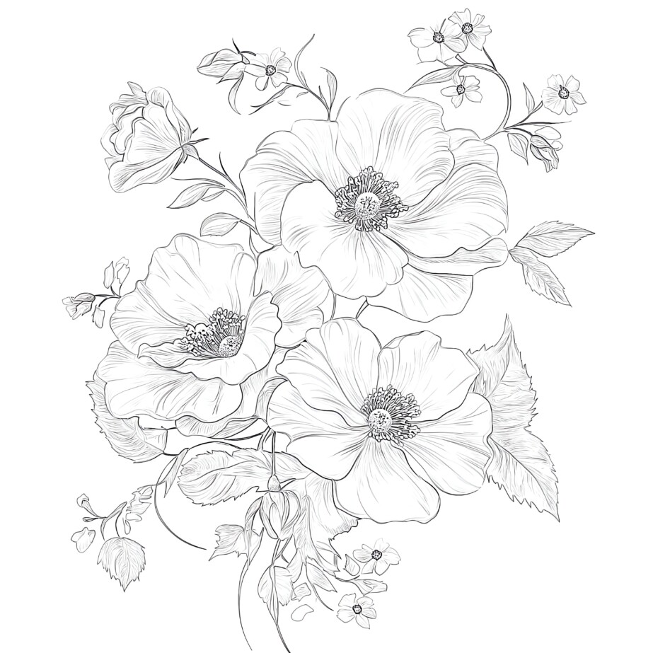 Adult Flower Coloring