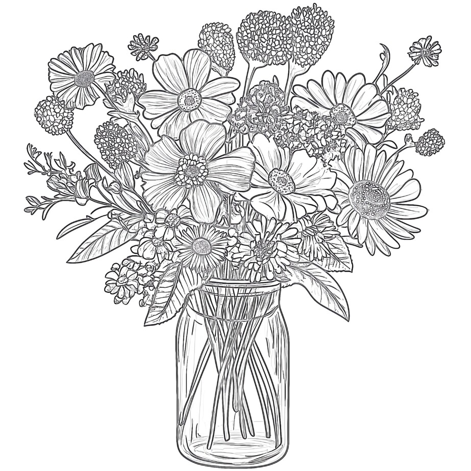 Adult Flowers Coloring Pages