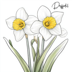 Best Daffodil Coloring Page - Origin image