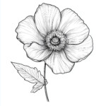 Black And White Flower Coloring Page 2 2