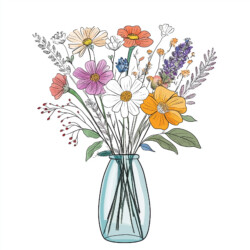 Bouquet Coloring Page - Origin image