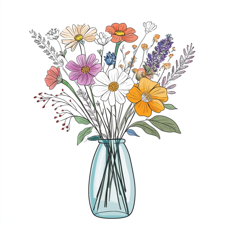 Bouquet Coloring Page 2