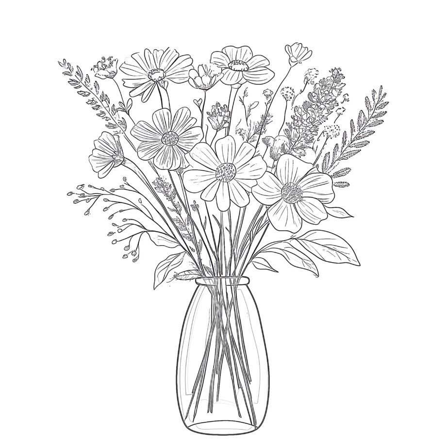 Bouquet Coloring Page