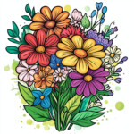 Bouquet Colouring Page 2 2