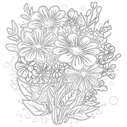 Bouquet Colouring Page - Printable Coloring page