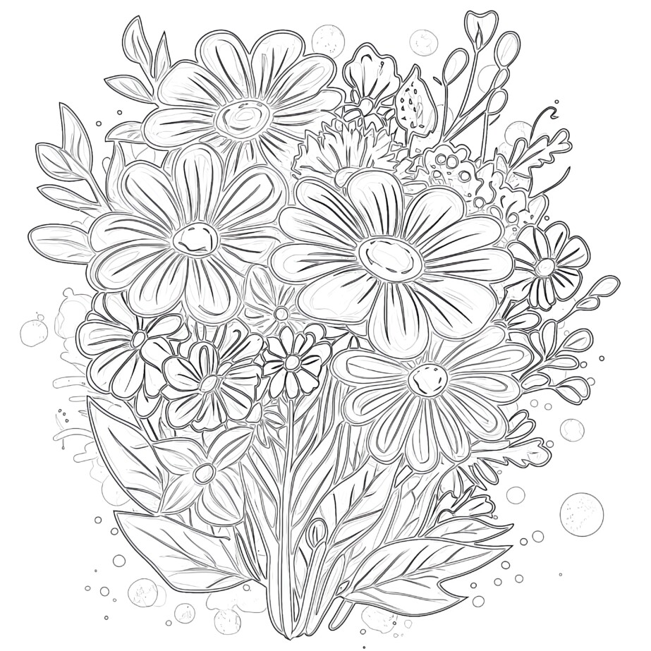 Bouquet Colouring Page