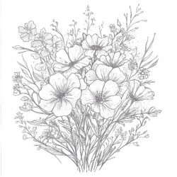 Bouquet Of Flowers Coloring Page - Printable Coloring page