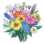 Bouquet Of Flowers Coloring Sheet 2 2