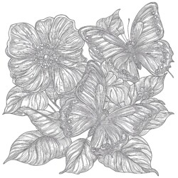 Butterflies And Flowers Coloring Pages - Printable Coloring page