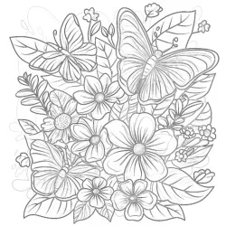 Butterfly And Flower Coloring Page - Printable Coloring page