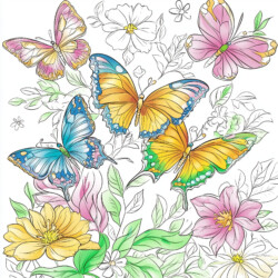 Butterfly Flower Coloring Page - Origin image