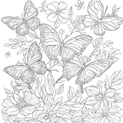 Butterfly Flower Coloring Page - Printable Coloring page