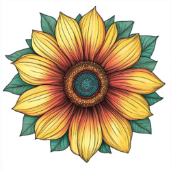 Color Page Sunflower Coloring Page - Origin image