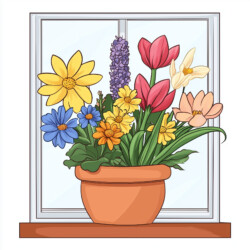 Coloring Page Spring Flowers - Origin image