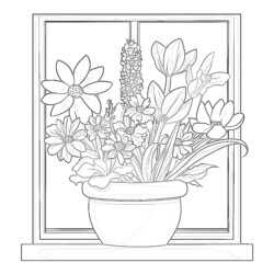 Coloring Page Spring Flowers - Printable Coloring page