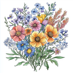 Coloring Pages Bouquet Of Flowers - Origin image