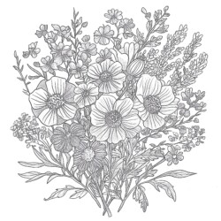 Coloring Pages Bouquet Of Flowers - Printable Coloring page