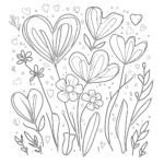 Coloring Pages Flowers And Hearts