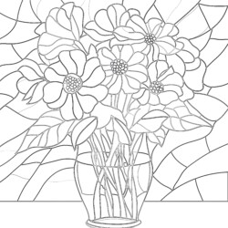 Coloring Pages Flowers Easy - Printable Coloring page