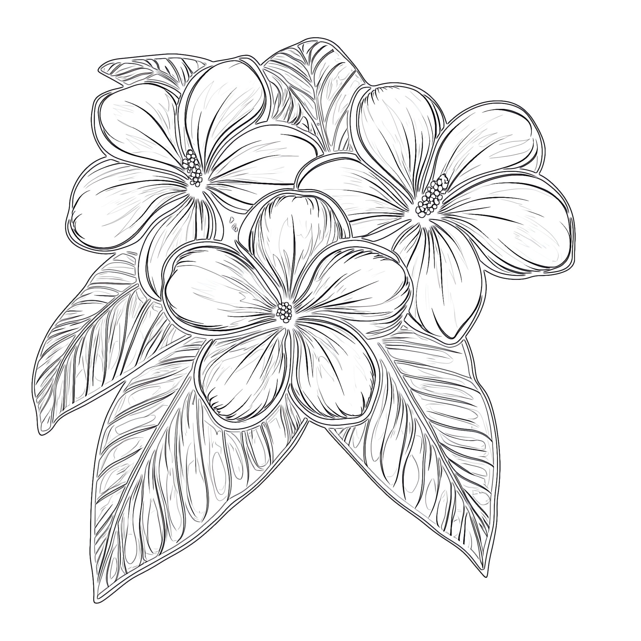Coloring Pages Hawaiian Flowers | Coloring Pages Mimi Panda