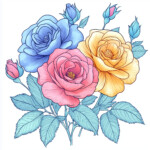 Coloring Pages Roses Flowers 2 2