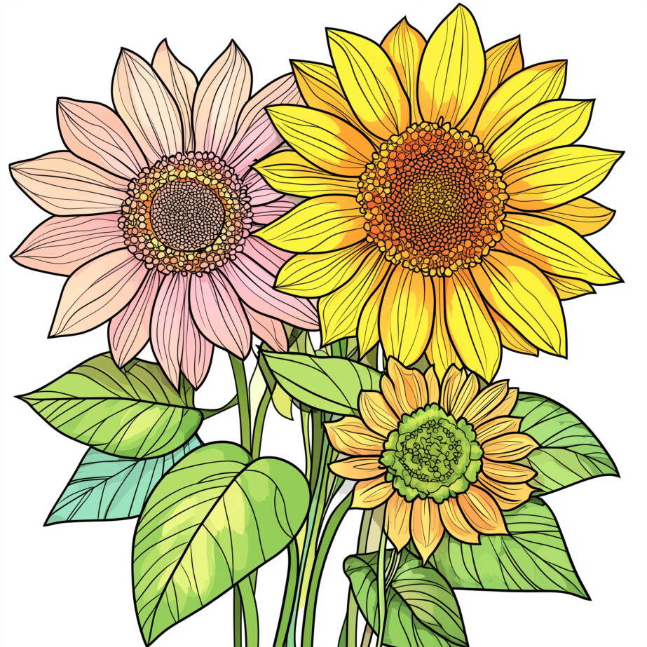 Coloring Picture Of A Sunflower 2