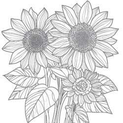 Coloring Picture Of A Sunflower - Printable Coloring page