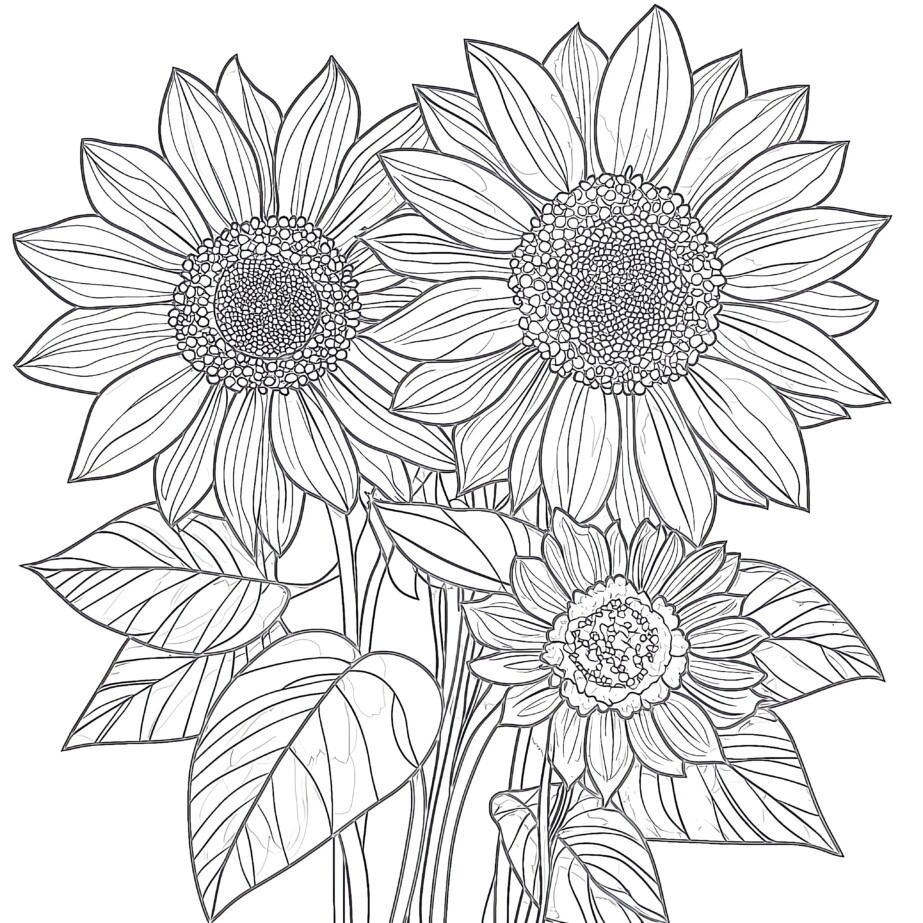 Coloring Picture Of A Sunflower