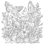 Coloring Pictures Of Butterflies And Flowers