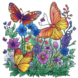 Coloring Pictures Of Butterflies And Flowers - Origin image