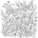 Coloring Pictures Of Flowers And Butterflies